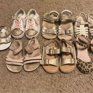 Lot of 7 little girl shoes